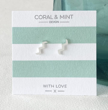 Wave earrings Coral and Mint